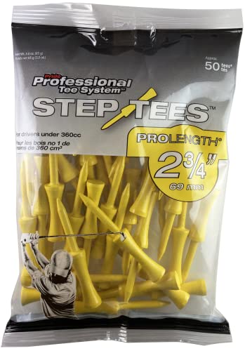 Step Golf Tees - 2-3/4 Inch - 50 Count Wood Tees for Consistent Height