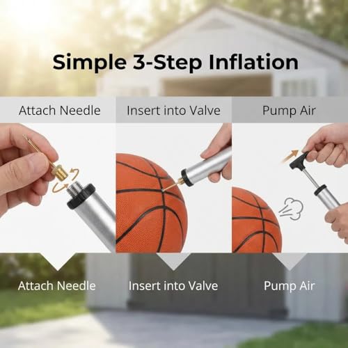 10-Piece Ball Pump Needle Set with Storage Case - Brass & Stainless Steel