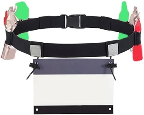 Leadigol Race Number Belt - Reflective Running Bib Holder with 6 Gel Loops | 2-Pack for Triathlons & Marathons