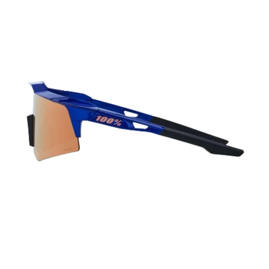 100% Speedcraft XS Sport Performance Cycling Sunglasses (Gloss Cobalt Blue - HiPER Copper Mirror Lens)