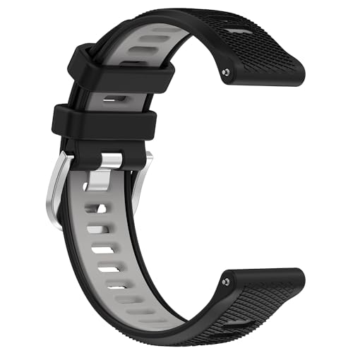 Garmin Venu 3S Replacement Bands - 18mm Black Gray Silicone Strap