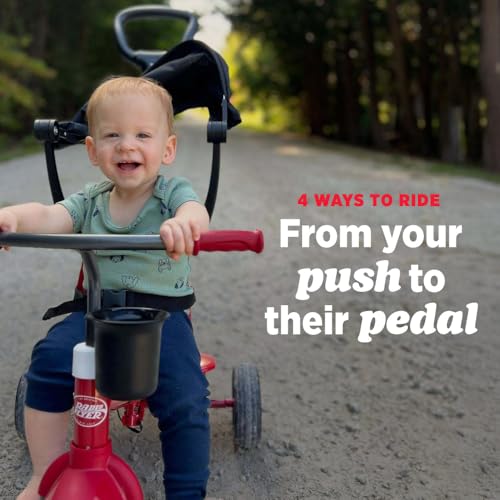 4-in-1 Pedal & Push Stroll 'N Trike - Red, Ages 1-5