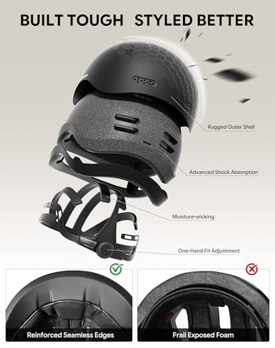 Adjustable Bike Helmet for Adults - Matte Black / Medium