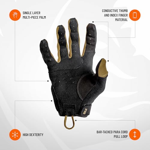 Full Dexterity Gloves - Coyote Brown, Medium Size | Touchscreen Compatible for Shooting Sports