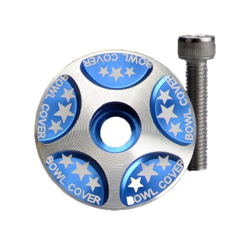 Aluminum Bicycle Headset Cap - 28.6mm Blue Stem Top Cap