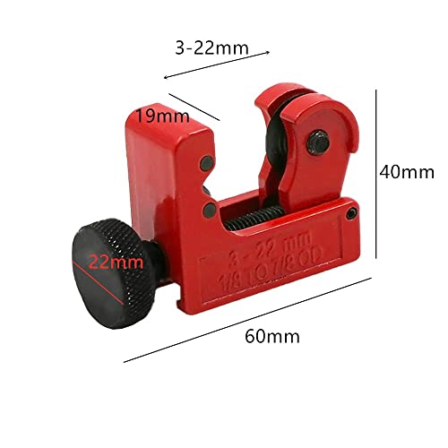 Mini Copper Pipe Tubing Cutter - Adjustable Mini Tube Cutter for Copper Metal, Plastic, Brass, Thin Stainless Steel for £¨1/8 inch -7/8 inch£©/ (3-22mm) OD Pipes)