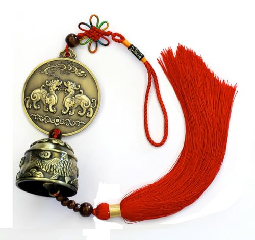 Feng Shui Bell for Wealth and Success with Red String Bracelet