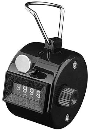 4-Digit Mechanical Hand Tally Counter - Manual Clicker for Golf - Black