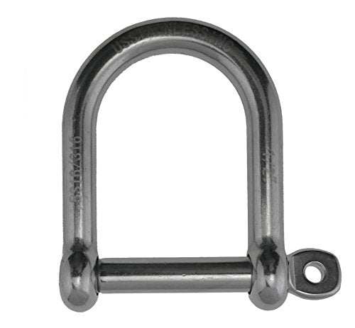 1/2" Wide D Shackle - Marine Grade Stainless Steel 316