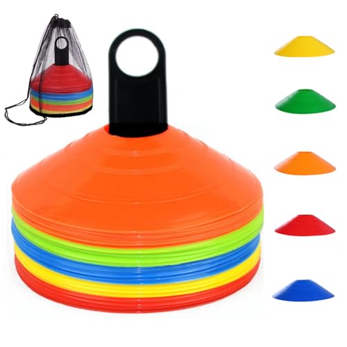 Agility Training Discs - 50 Pcs Soccer Cones with Carry Bag