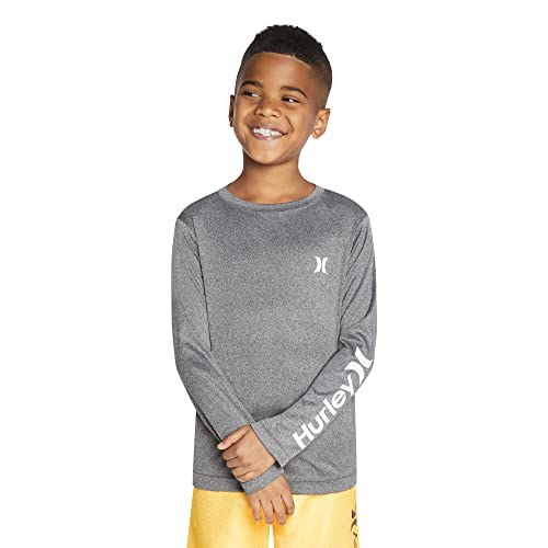 Hurley Boys' Long Sleeve Graphic T-Shirt - Medium Black Heather