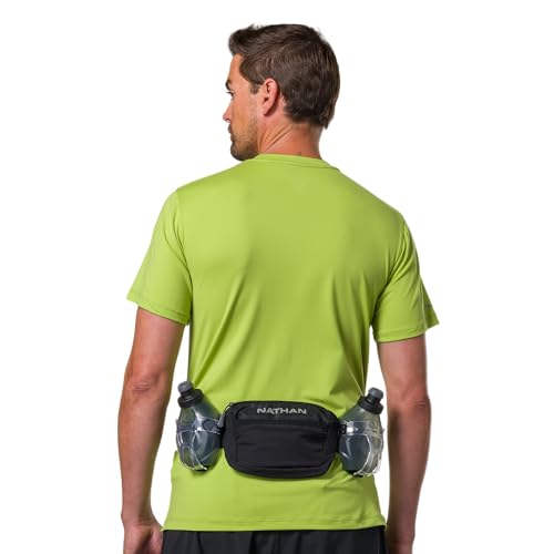 Running Belt Hydration Pack with Flasks & Storage Pockets - Black