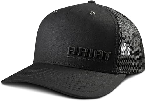 Ariat Richardson 112 Cap Snapback Hat for Men Black Embroidered