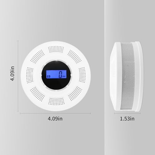 Smoke and Carbon Monoxide Detector Combo Powered by Battery, 2 in 1 CO & Smoke Alarm with LED Warning Light Indicators for Home, Travel, RV, Garage