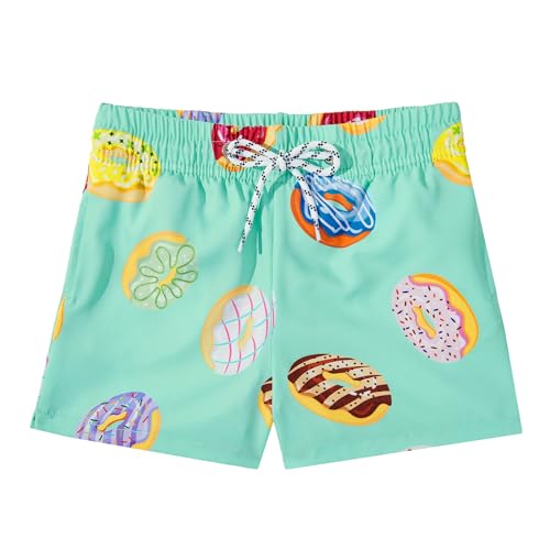 Boys Swim Trunks Quick Dry Board Shorts - 3T C Green Donuts