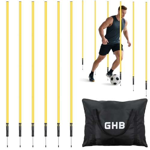 6ft Agility Training Poles - Durable Soccer & Sports Equipment Pack
