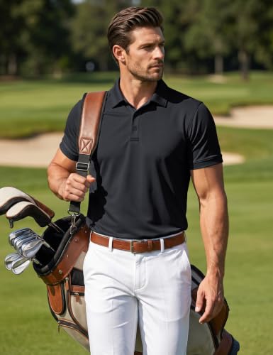 Men's Quick Dry Polo Shirt - Short Sleeve Tactical Golf Shirt