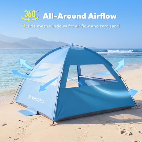 Beach Tent Sun Shelter for 3-8 Persons, UPF 50+ UV Protection