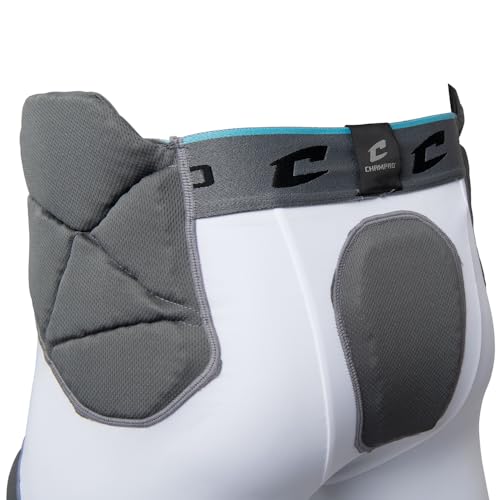 CHAMPRO Tri-Flex 7-Pad Football Girdle Unisex XL White - Flexible & Protective