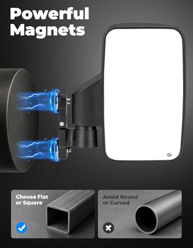 Magnetic Side Mirror for Golf Carts, Tractors, UTVs, and Off-Road Vehicles