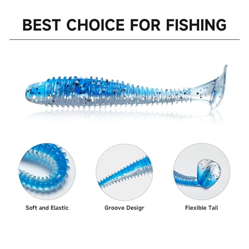 96 Pcs 2.7-Inch Soft Fishing Lures - Paddle Tail Swimbaits
