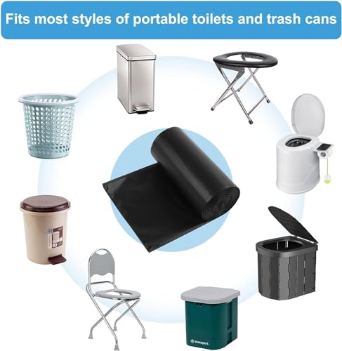 80PCS Biodegradable Portable Camping Toilet Bags 8 Gallon Trash Liners