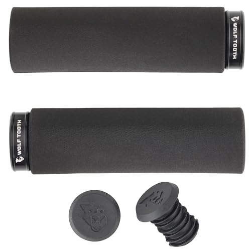 Wolf Tooth Lock-On Fat Paw Mountain Bike Handlebar Grips Black - Silicone Foam, Vibration Damping