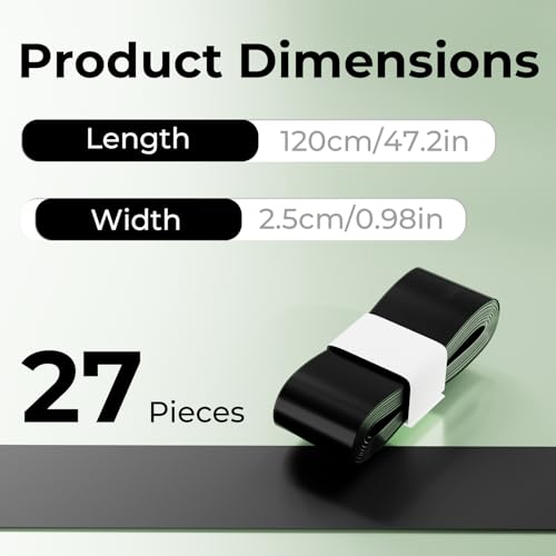 27 Pcs Tennis Overgrip Tape - 9 Color Pre-Cut Grip Set