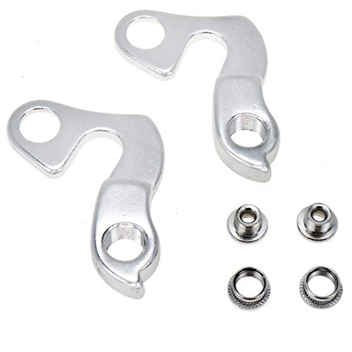 Bicycle Derailleur Hanger - 2 Pack, M9 Thread, Silver Tone