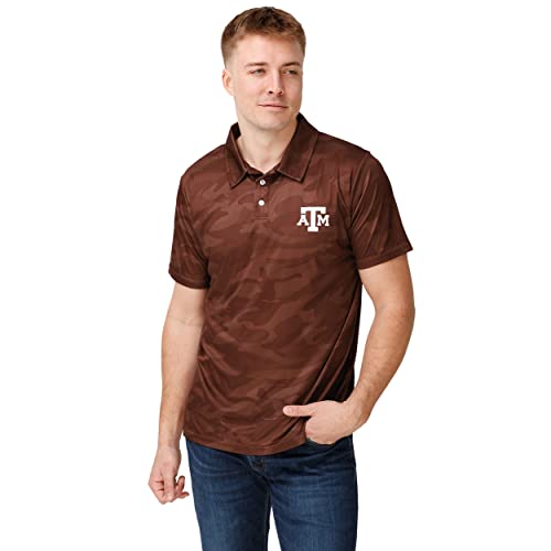 Men's NCAA Team Logo Camo Polyester Short Sleeve Polo Shirt