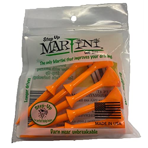 Step-Up Golf Tees – 3 1/4" Tall, Orange - Pack of 5