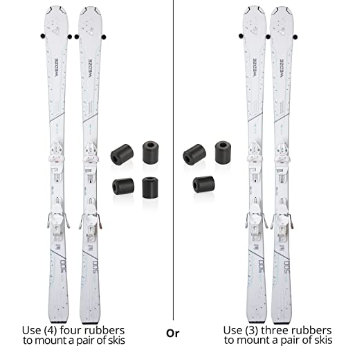 [Arkorus] 8-Pair Ski Wall Mount Hanger | Edge-Safe Vertical Storage Rack