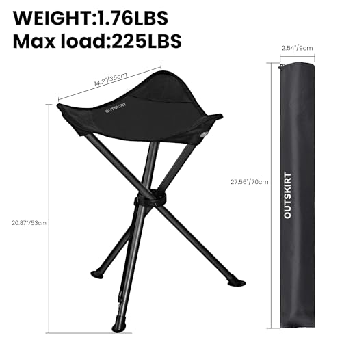 22.4-Inch Portable Folding Tripod Stool for Camping & Outdoor Activities (2 Pack)