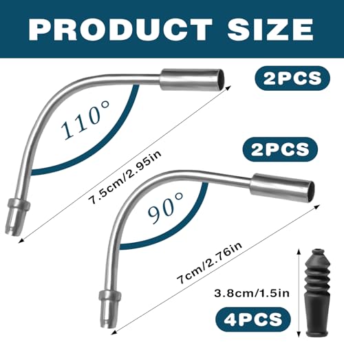 Bike V-Brake Noodle Cable Guide Set with Rubber Boots - 4 Piece Kit