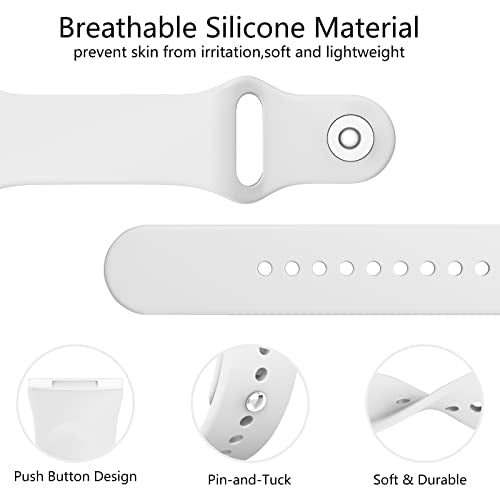 Silicone Bands for Fitbit Versa 3 & 4, Sense & Sense 2 - White