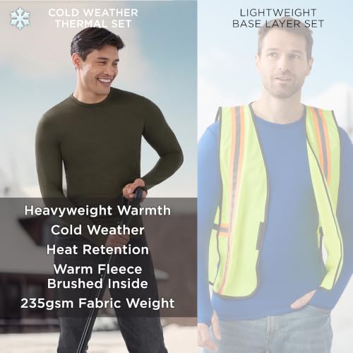 Cuddl Duds Heavyweight Men's Thermal Base Layer Set - Large, Black