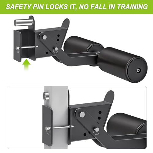 Adjustable Nordic Curl Attachment for 2" x 2" Power Rack - Premium Leather