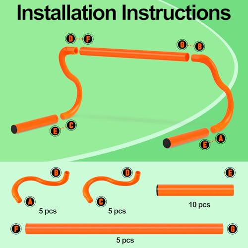 Agility Hurdles Training Set - 5 Hurdles & 10 Cones with Bag