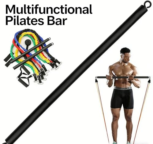 Adjustable Pilates Bar Resistance Stick - 3 Section Design for Home Workouts