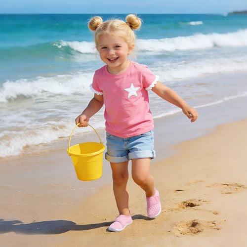 Toddler Water Shoes - Boys & Girls Quick-Dry Aqua Socks - Pink