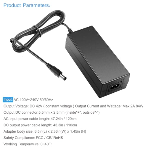 42V Electric Scooter Charger for Gotrax GXL V2, G3, G4, XR Ultra, Apex