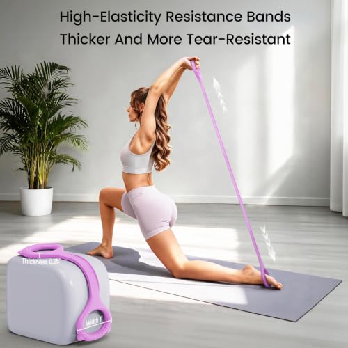 Figure 8 Resistance Bands - 2 Pack with Anti-Slip Handles for Yoga