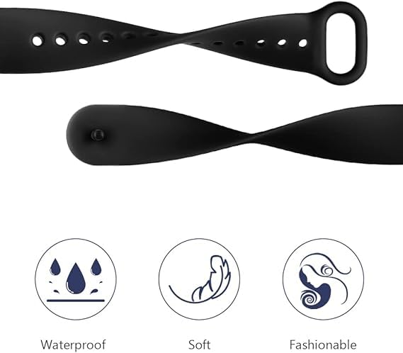 Soft TPU Bands for Amazfit Band 7 - 3 Pack Adjustable Straps - Black