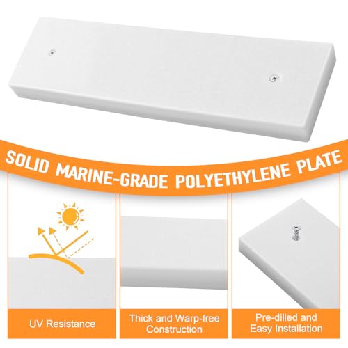 Marine-Grade Transducer Mounting Plate for Boats - 12x3.5 inch UV Resistant White
