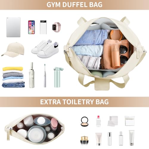 35L Gym Bag for Women with Shoe Compartment & Wet Pocket