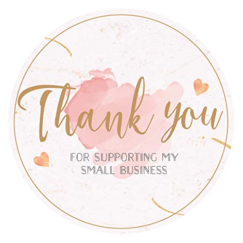 Thank You Stickers - 504pcs 1.5" Gold Foil Labels - Blush Pink Pattern1