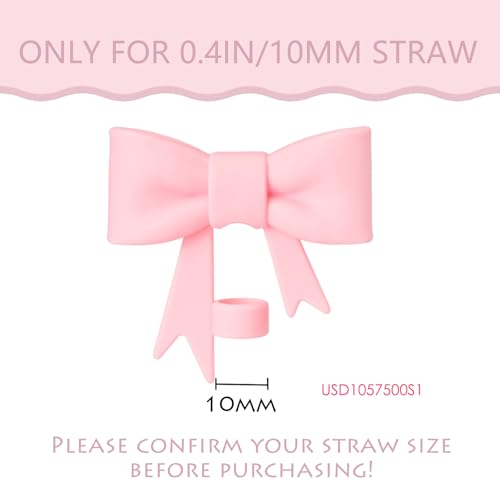 Silicone Straw Topper for 10mm Straws - Cute Bow Design, 3-Pack