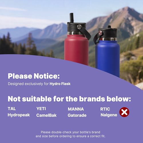 Diumepo BPA-Free Replacement Straw Cap for Hydro Flask Water Bottles
