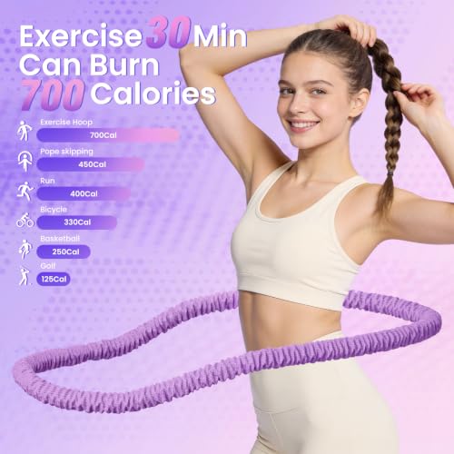 Foldable 3.3lb Weighted Exercise Hoop for Core Workouts