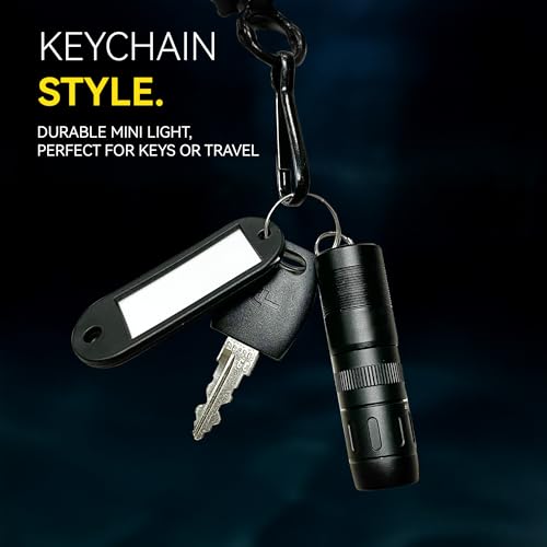 CLT Mini EDC Rechargeable Flashlight Magnetic Keychain, Snap on/off, 105 Lumen, Portable and Compact LED Keychain Flashlights - Durable Built-in Battery Ideal for Everyday Carry - Black